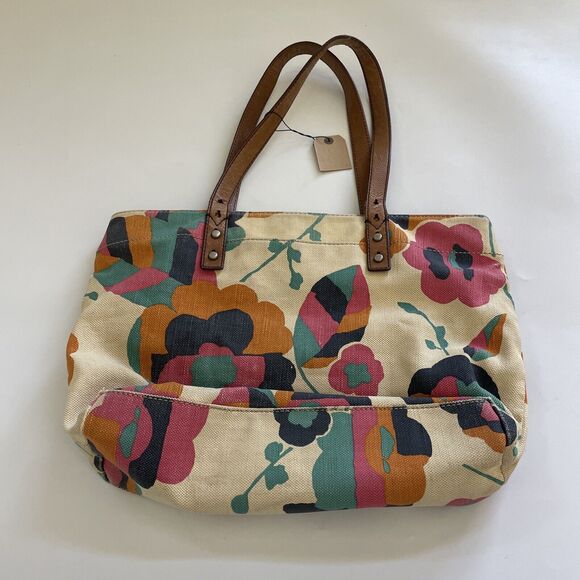 FOSSIL Colorful Floral Tote Purse Boho Country Zippered Closure - Picture 2 of 11